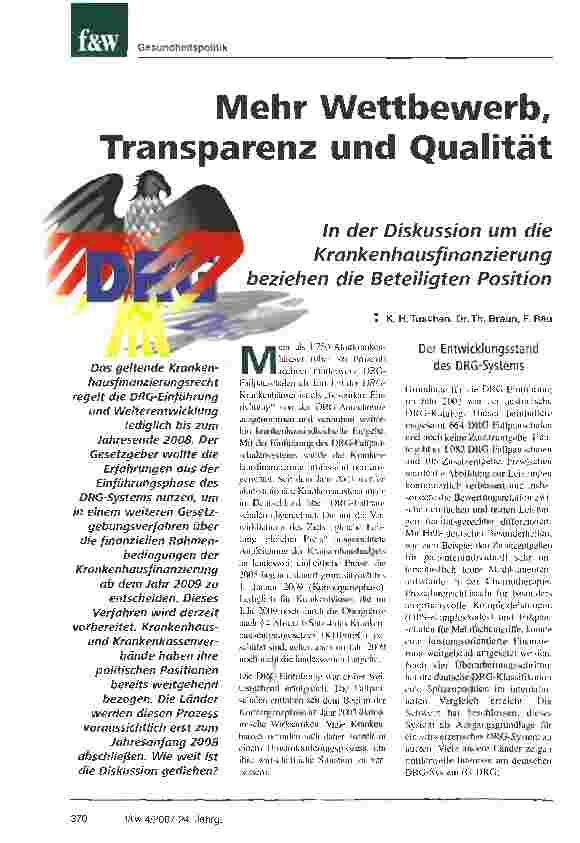 Vorschauseite 1: Mehr Wettbewerb, Transparenz und Qualität