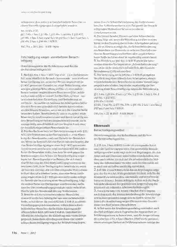 Vorschauseite 2: Behinderung Entschädigung wegen unmittelbarer Benachteiligung