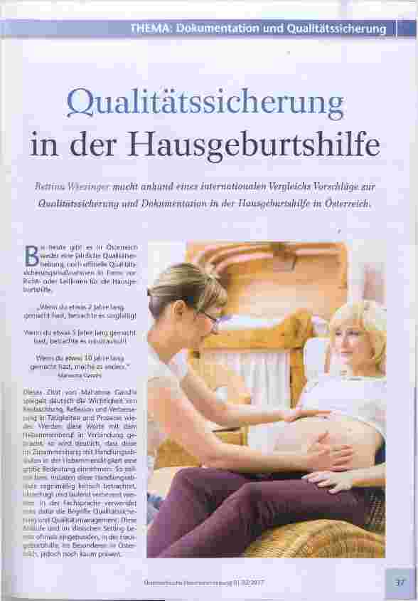 Vorschauseite 1: Qualitätssicherung in der Hausgeburtshilfe
