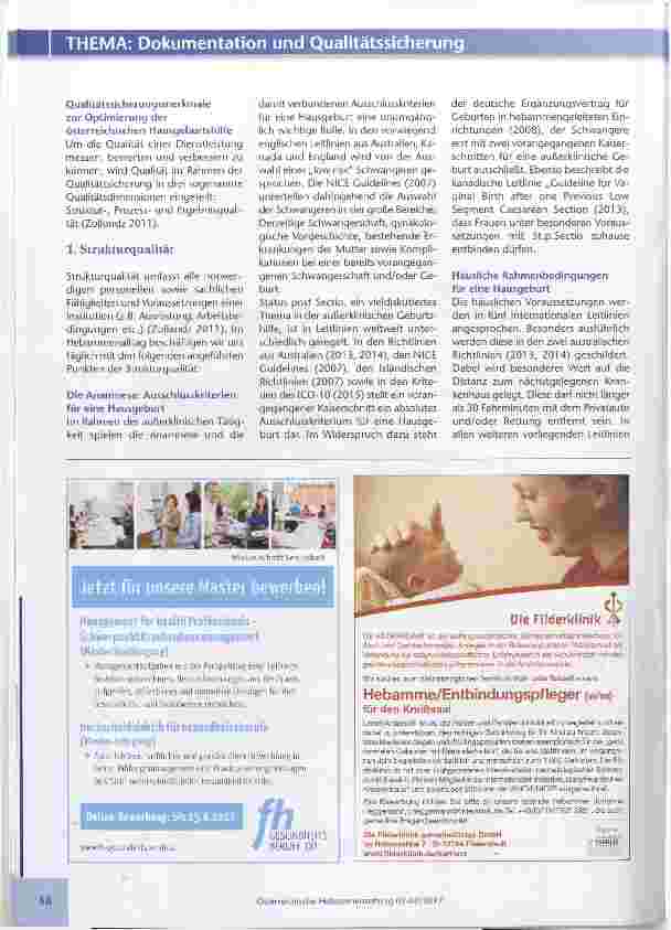 Vorschauseite 2: Qualitätssicherung in der Hausgeburtshilfe
