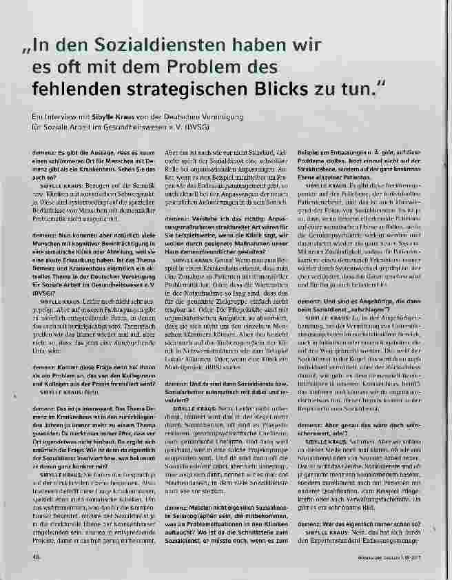Vorschauseite 1: In den Soziaidiensten haben wir es oft mit dem Problem des fehlenden strategischen Blicks zu tun