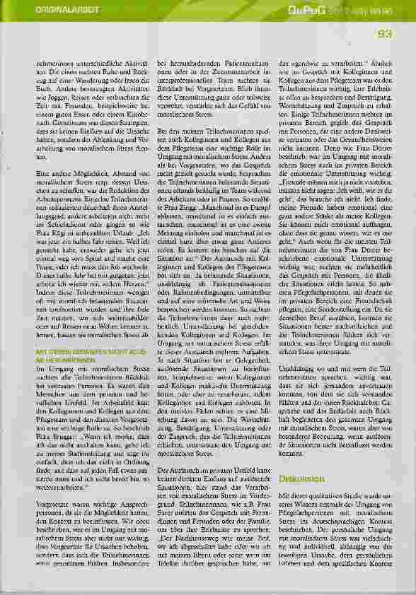 Vorschauseite 6: Umgang von Pflegefachpersonen mit moralischem Stress in einem Deutschschweizer Universitätsspital eine qualitative Studie