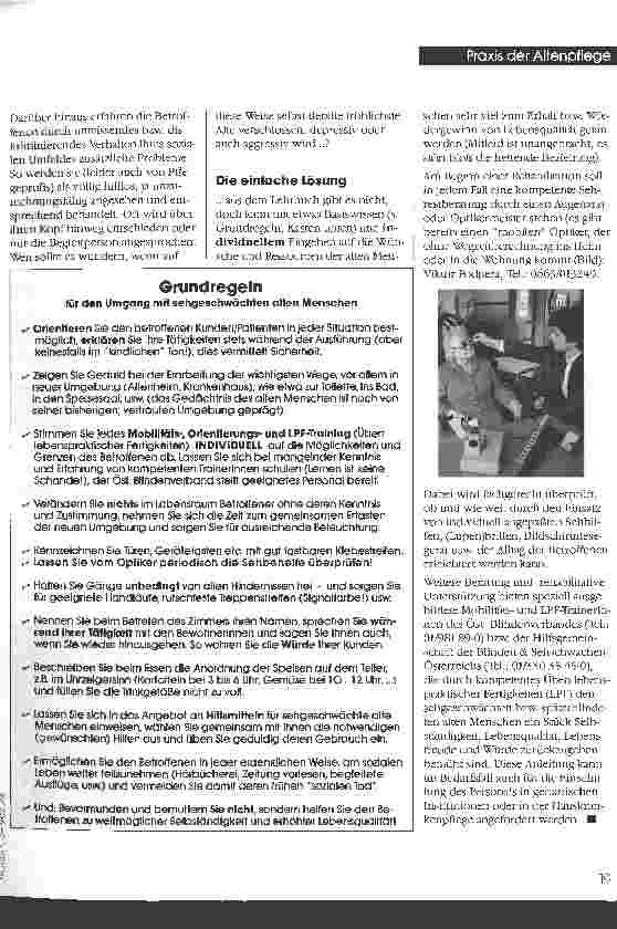 Vorschauseite 2: Umgang mit sehbeeinträchtigten Menschen im Alter: Dem Leben nicht einmal (mehr) zusehen können ...