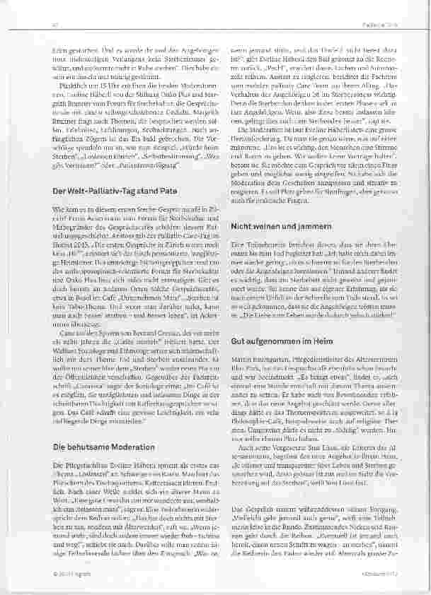 Vorschauseite 2: „Eine gute Reise wünsche ich dir“ Café mortei Reden über Leben und Tod