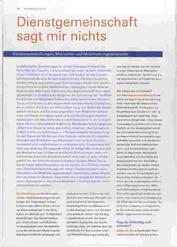 Vorschauseite 1: Dienstgemeinschaft sagt mir nichts