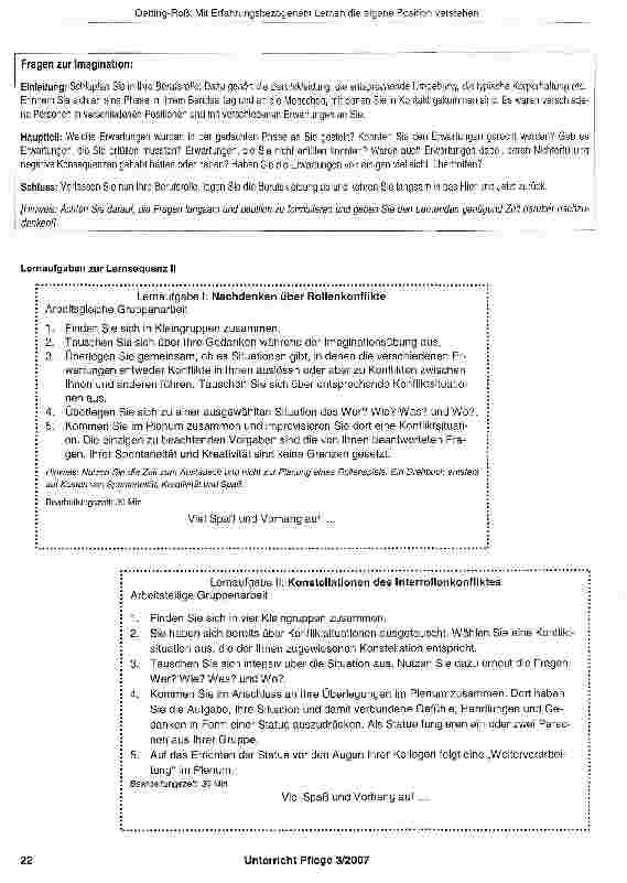 Vorschauseite 6: Mit Erfahrungsbezogenem Lernen die eigene Position verstehen: Berufsrolle, Rollenerwartungen, Rollenkonflikte