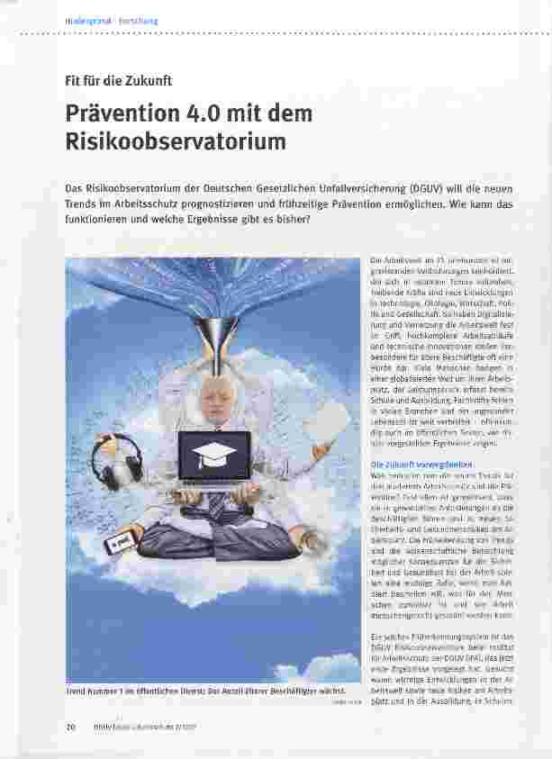 Vorschauseite 1: Prävention 4.0 mit dem Risikoobservatorium