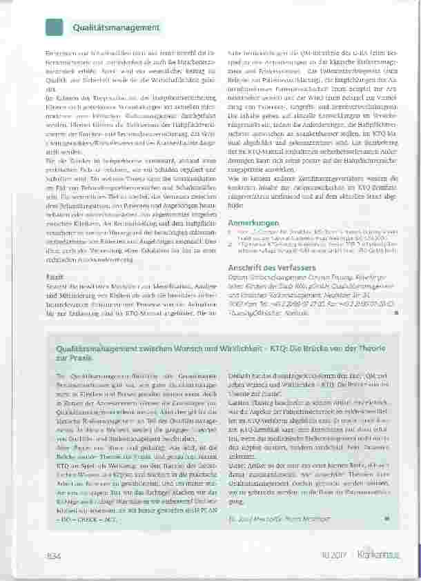 Vorschauseite 3: Patientensicherheit als zentraler Bestandteil des KTQ-Verfahrens