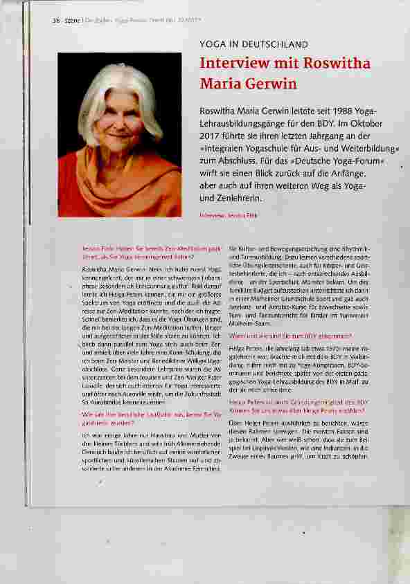 Vorschauseite 1: Interview mit Roswitha Maria Gerwin