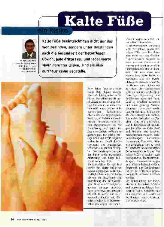 Vorschauseite 1: Kalte Füße ein Risiko