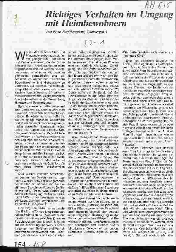 Vorschauseite 1: Richtiges Verhalten im Umgang mit Heimbewohnern