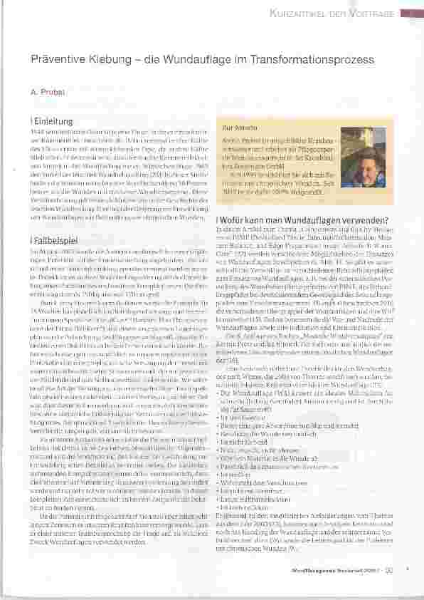 Vorschauseite 1: Präventive Klebung die Wundauflage im Transformationsprozess