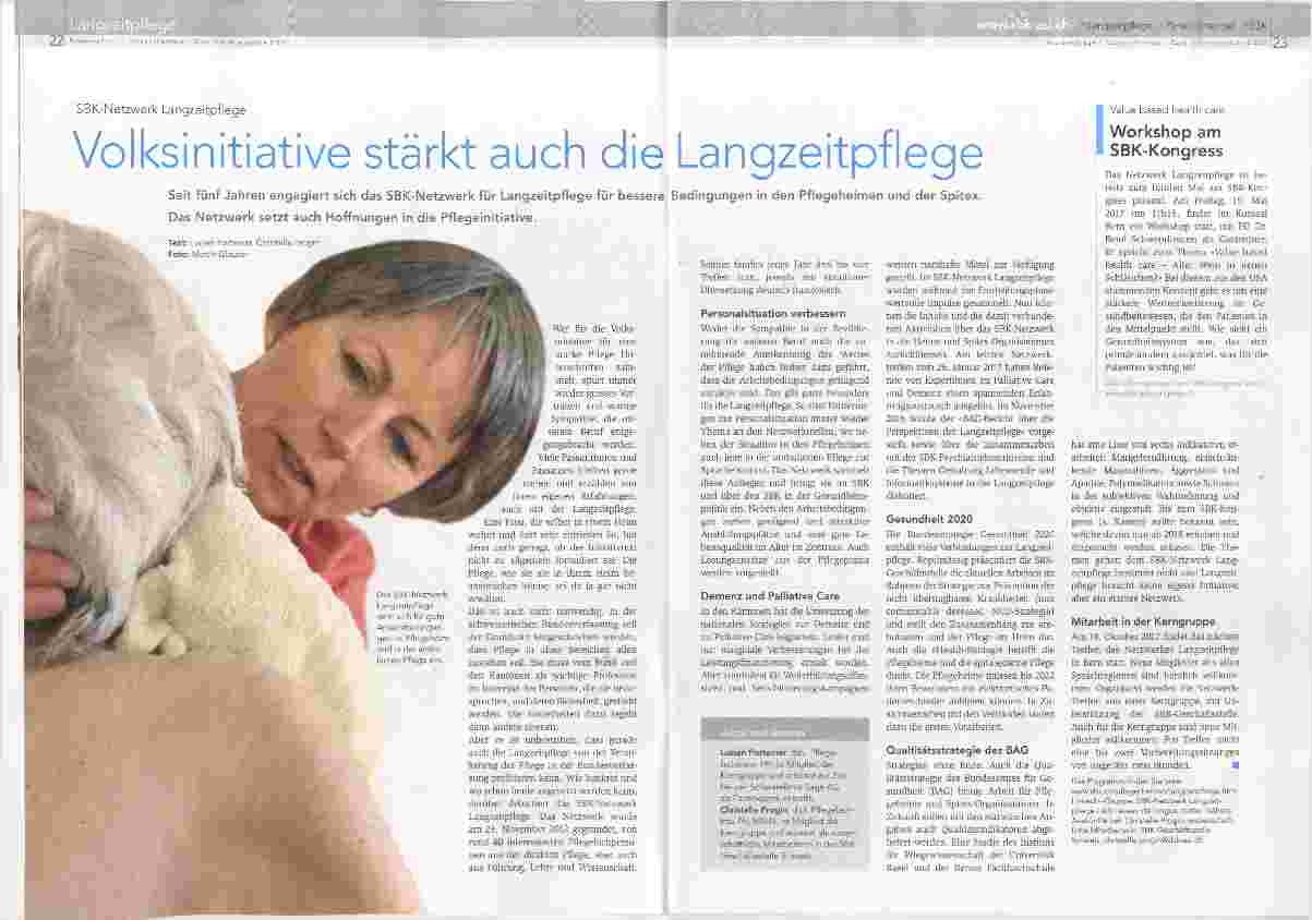 Vorschauseite 1: Volksinitiative stärkt auch die Langzeitpflege