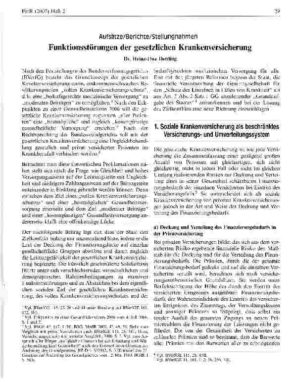 Vorschauseite 1: Funktionsstörungen der gesetzlichen Krankenversicherung