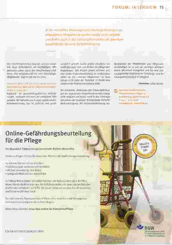 Vorschauseite 2: Ein neuer Verband für die Pflege