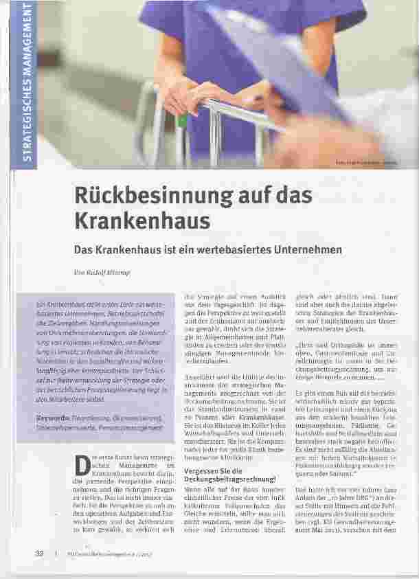 Vorschauseite 1: Rückbesinnung auf das Krankenhaus