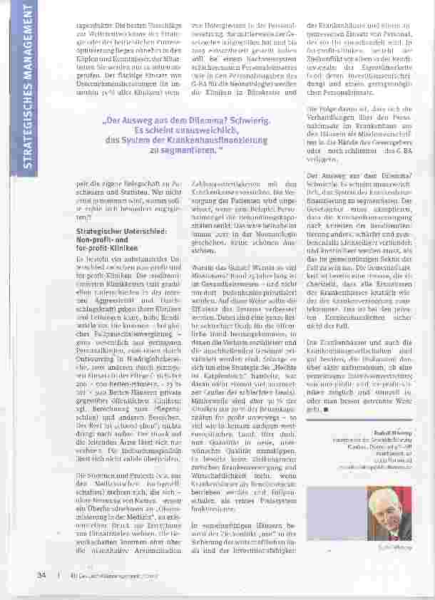 Vorschauseite 3: Rückbesinnung auf das Krankenhaus