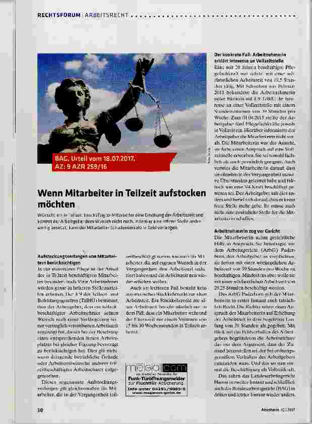 Vorschauseite 1: Wenn Mitarbeiter in Teilzeit aufstocken möchten