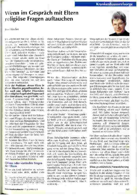 Vorschauseite 1: Wenn im Gespräch mit Eltern religiöse Fragen auftauchen