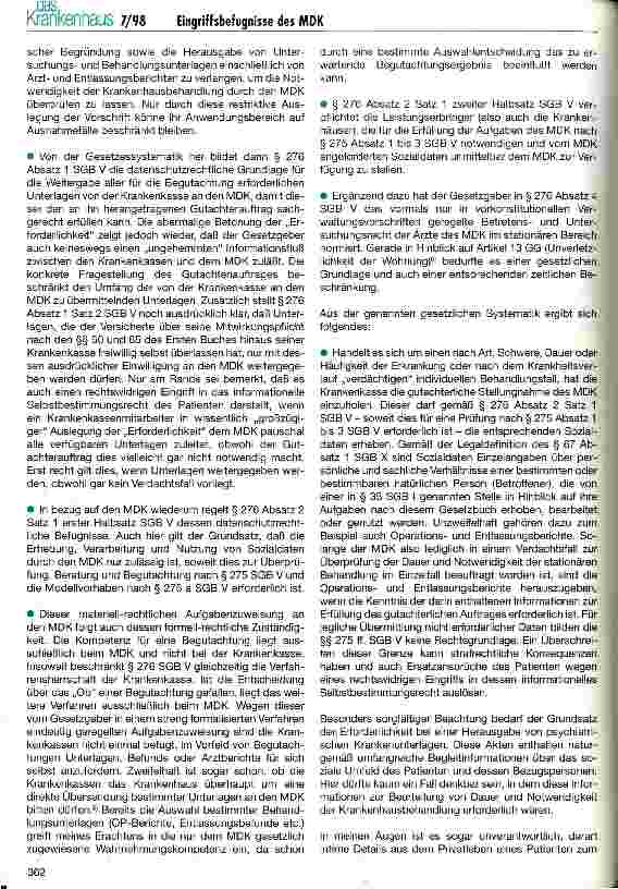 Vorschauseite 2: Reichweite und Grenzen der Eingriffsbefugnisse des Medizinischen Dienstes der Krankenkassen gemäß  275 ff. SGB V und  17a Absatz 2 KHG