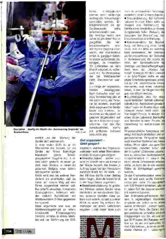 Vorschauseite 3: Das Krankenhauslabor als black-box für die Verwaltung? Mehr Wirtschaftlichkeit durch Transparenz und Bündelung der Information