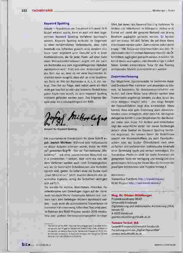 Vorschauseite 4: Handschriftenerkennung für historische Schriften. Die Transkribus Plattform