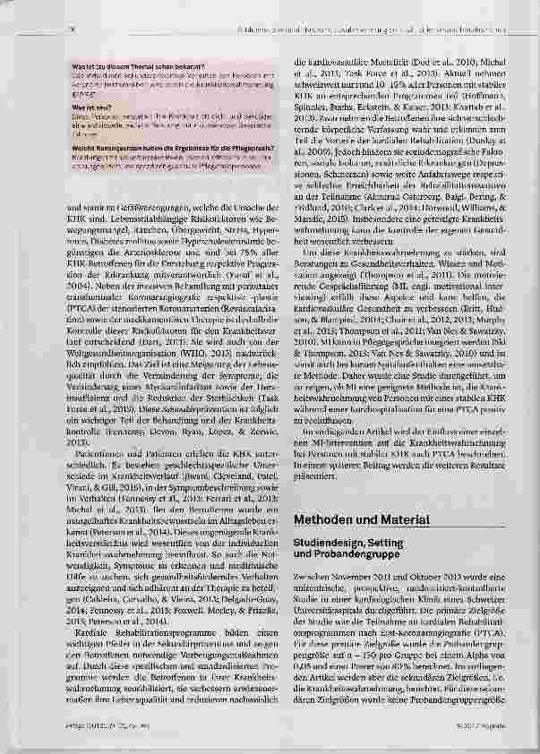 Vorschauseite 2: Auswirkung motivierender Gesprächsführung auf die Krankheitswahrnehmung bei stabiler koronarer Herzkrankheit