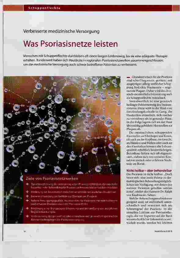 Vorschauseite 1: Was Psoriasisnetze leisten