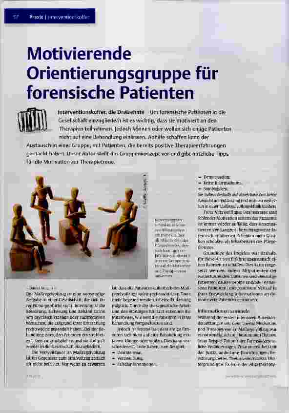 Vorschauseite 1: Motivierende Orientierungsgruppe für forensische Patienten