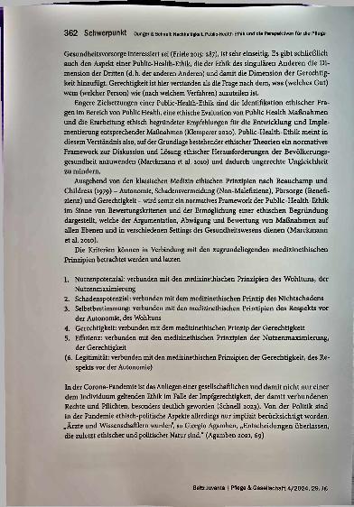 Vorschauseite 6: Nachhaltigkeit, Public-Health-Ethik und die Perspektiven für die Pflege