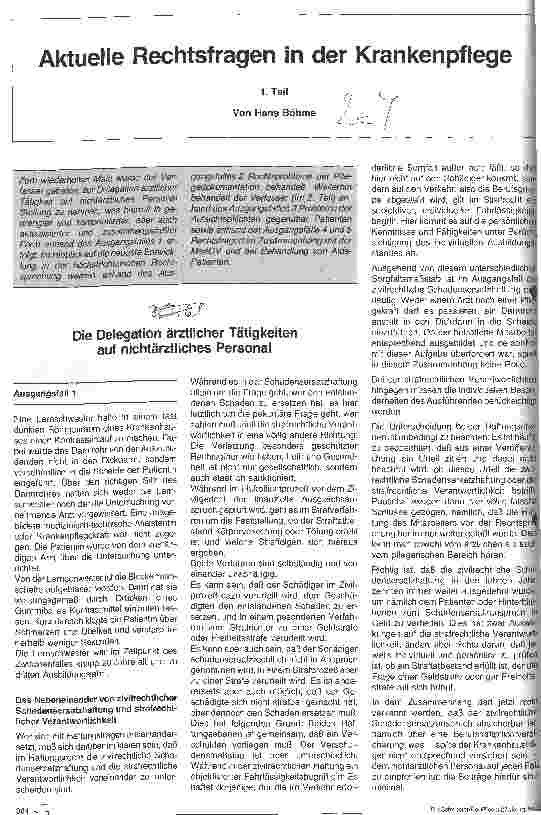Vorschauseite 1: Aktuelle Rechtsfragen in der Krankenpflege