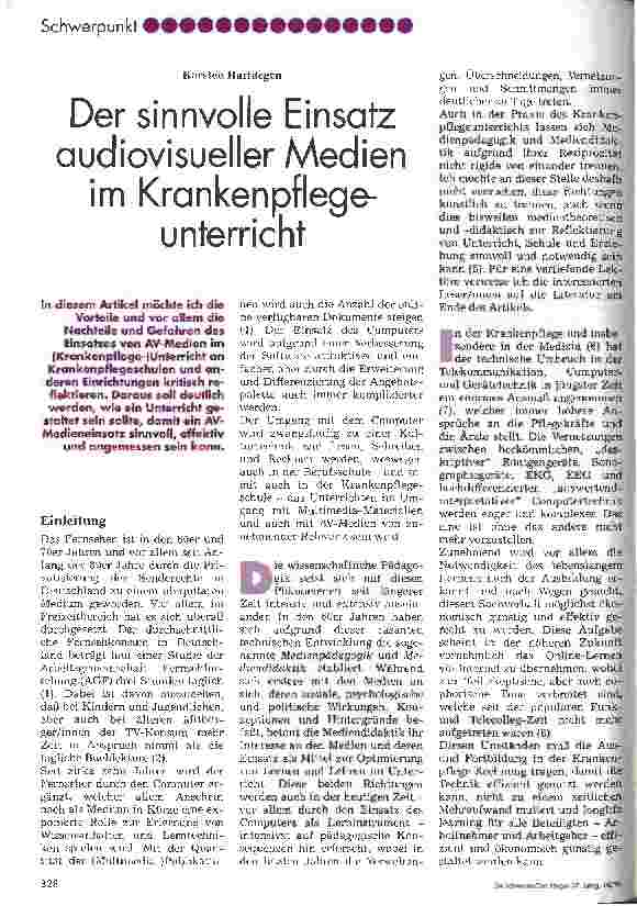 Vorschauseite 1: Der sinnvolle Einsatz audiovisueller Medien im Krankenpflegeunterricht