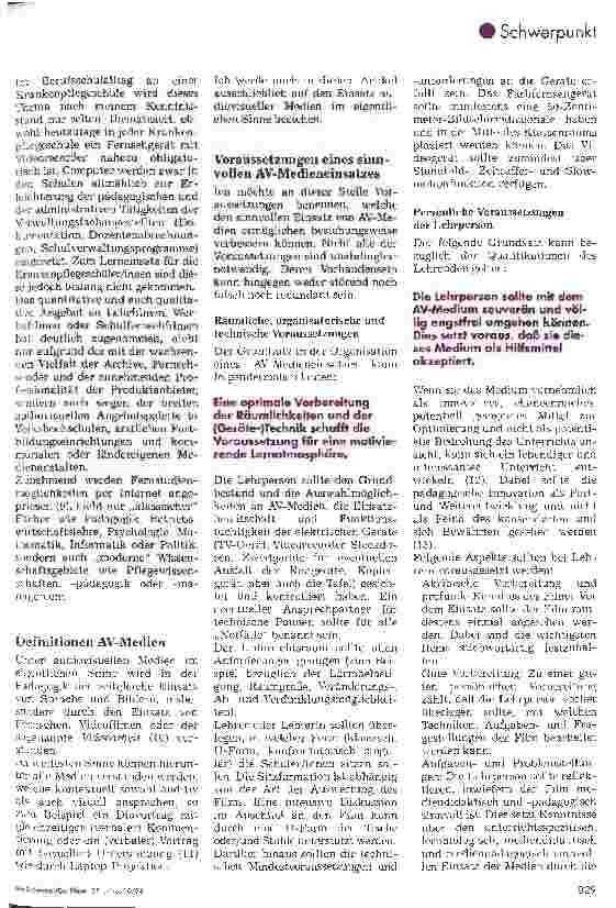 Vorschauseite 2: Der sinnvolle Einsatz audiovisueller Medien im Krankenpflegeunterricht