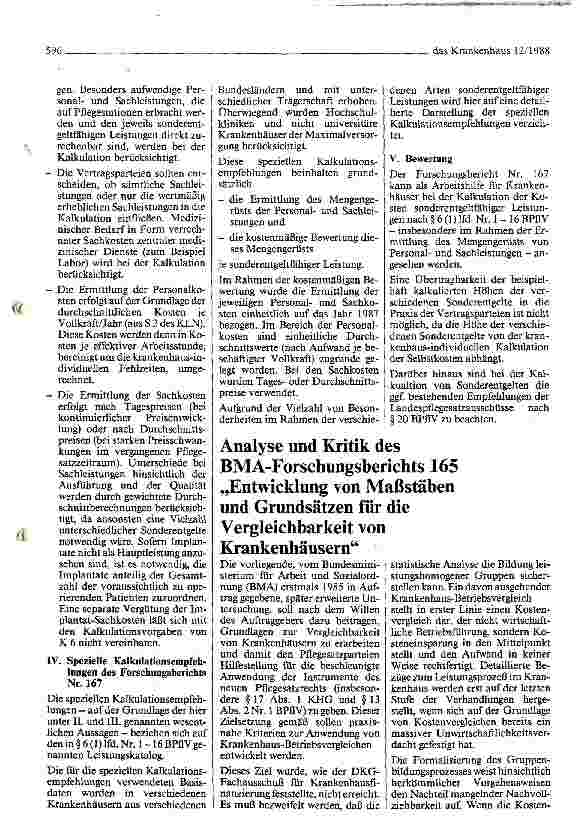 Vorschauseite 2: Forschungsbericht Nr.167 des BMA Kalkulation der Sonderentgelte für die Leistungen gemäß $6 (1) lfd. Nr.1 bis 16 BPflV