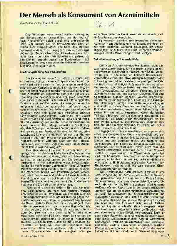Vorschauseite 1: Der Mensch als Konsument von Arzneimitteln
