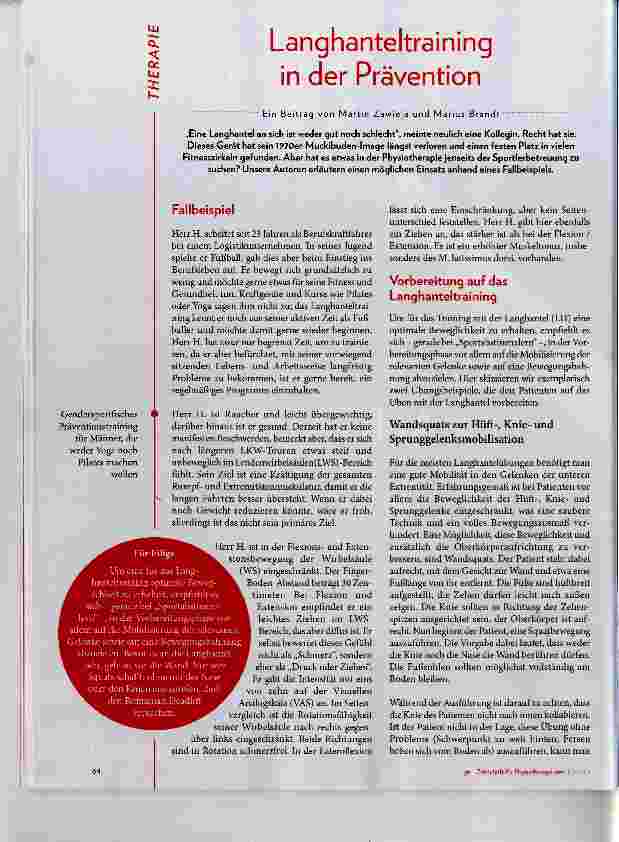 Vorschauseite 1: Langhanteltraining in der Prävention