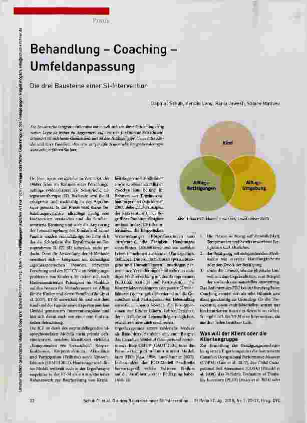 Vorschauseite 1: Behandlung Coaching Umfeldanpassung