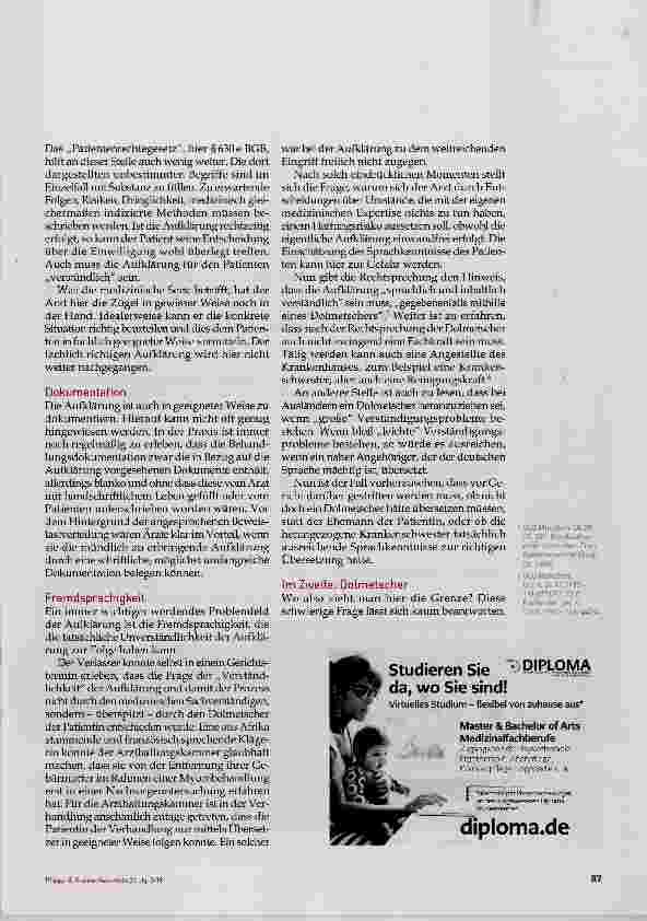 Vorschauseite 2: Einwilligung und Aufklärung in Problemfällen