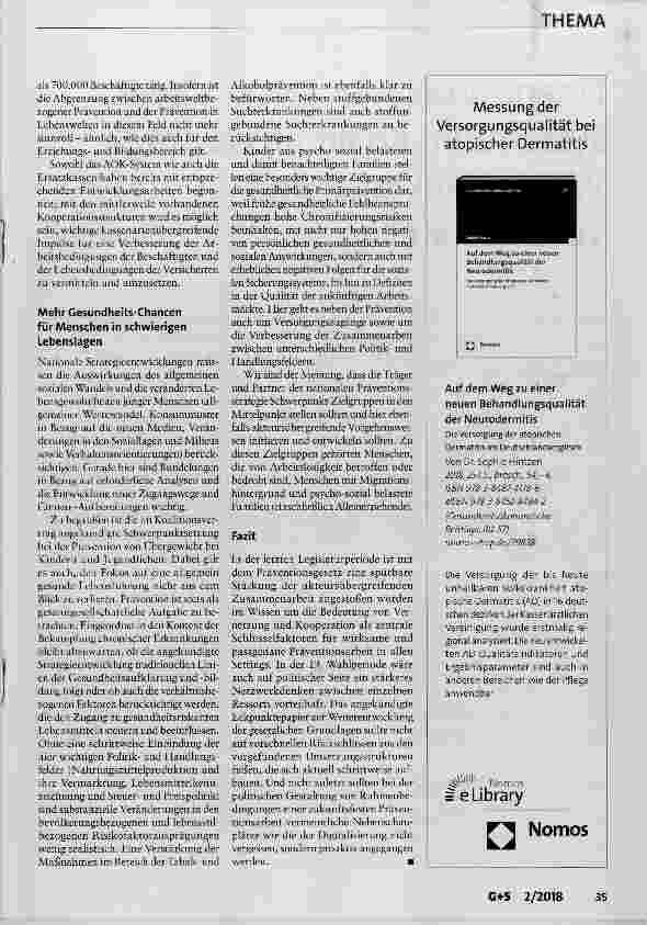 Vorschauseite 5: Prävention und Gesundheitsförderung zwischen Erneuerung und Konsolidierung