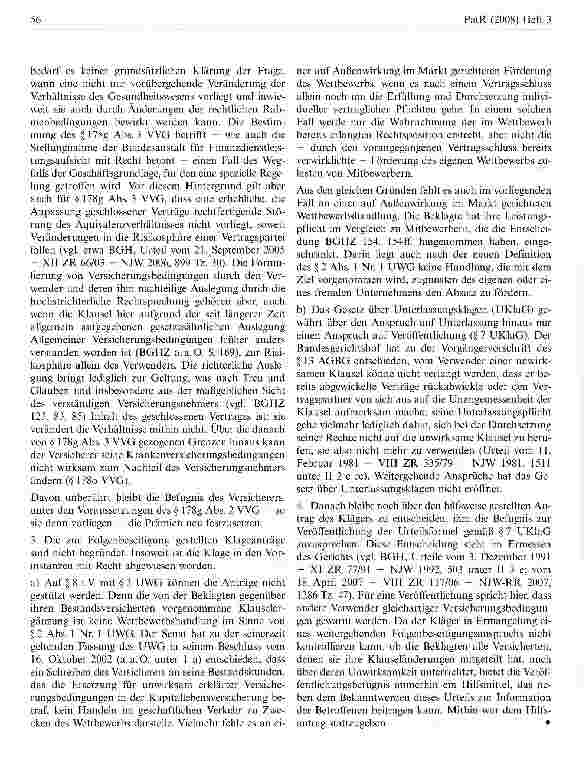 Vorschauseite 3: Versicherung darf Versicherungsbedingungen nicht ohne Zustimmung des Versicherten ändern