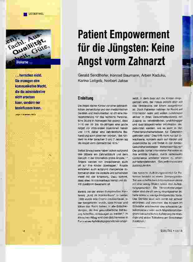 Vorschauseite 1: Patient Empowerment für die Jüngsten: Keine Angst vorm Zahnarzt