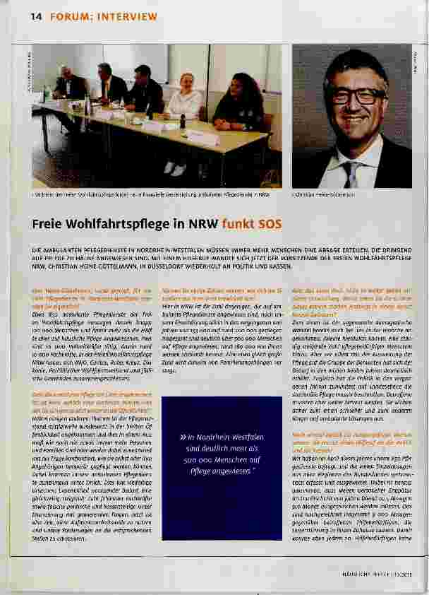 Vorschauseite 1: Freie Wohlfahrtspflege in NRW funkt SOS