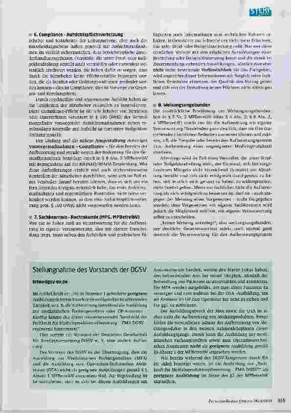 Vorschauseite 3: § 5 Nr. Z MPBetreibV „hinsichtlich der fachlichen Beurteilung keiner Weisung unterliegt