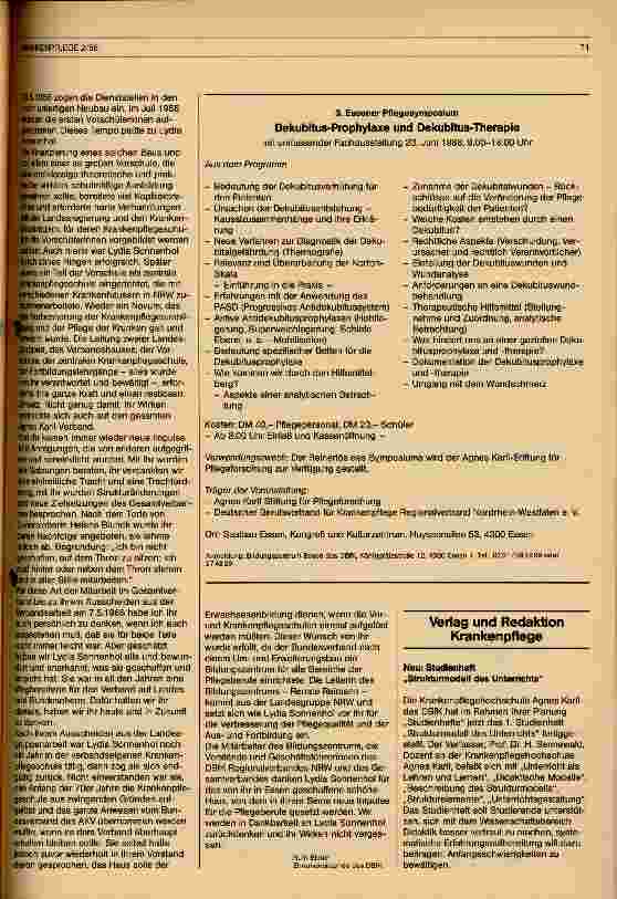 Vorschauseite 2: Wir nehem Abschied von Oberin Lydia Sonnenhol 02.09.1900 bis 22.12.1987