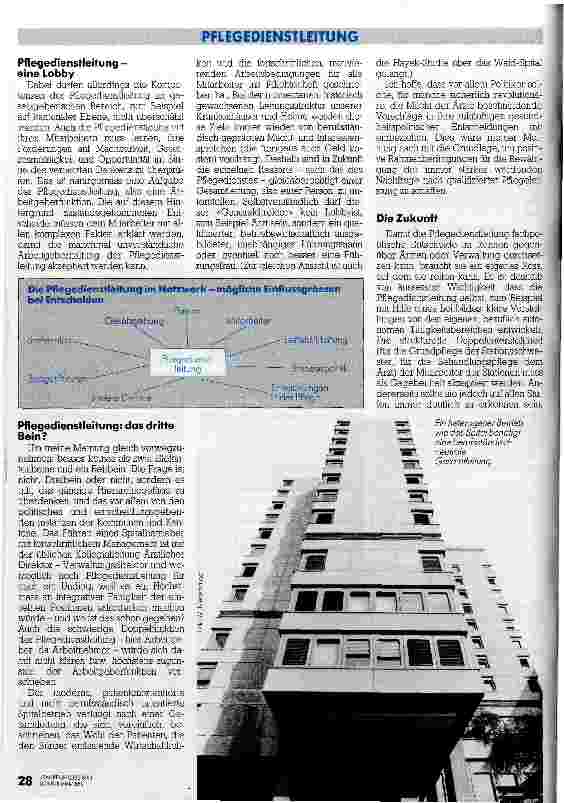 Vorschauseite 2: Die große unbekannte. Kaum eine Funktion innerhalb des Spitalbetriebes ist wohl so wenig bekannt wie die der Pfelgedienstleitung.