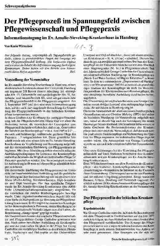 Vorschauseite 1: Der Pflegeprozeß im Spannungsfeld zwischen Pflegewissenschaft und Pflegepraxis