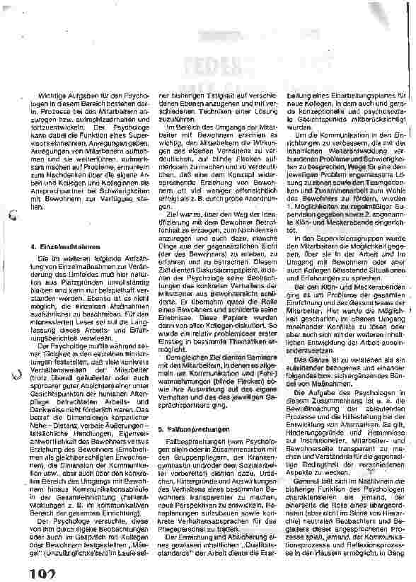 Vorschauseite 4: Einsatz des Psychologen in der stationären Altenhilfe