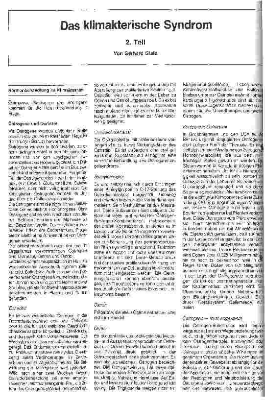 Vorschauseite 1: Das klimakterische Syndrom 2. Teil