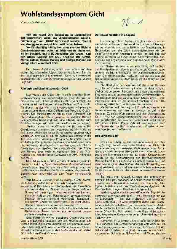 Vorschauseite 1: Wohlstandssymptom Gicht