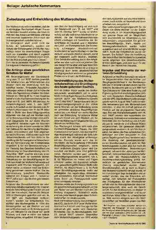 Vorschauseite 5: Das Mutterschutzgesetz / Die Anwendung unter besonderer Berücksichtigung der Situation im Krankenhaus